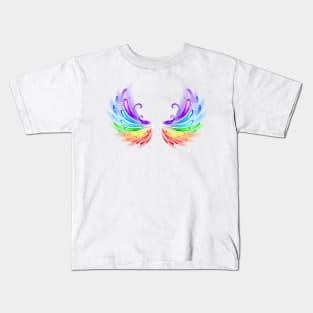 Rainbow Wings on a White Background Kids T-Shirt